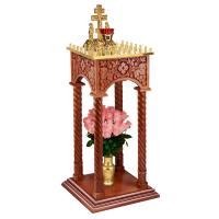 Панихидный стол на 36-50 свечей "Суздальский", цвет "кипарис", колонны