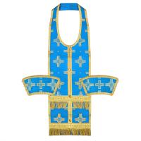 Требный набор / комплект, шелк "Святительский", с подкладом, голубой с золотом