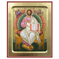 Икона Спасителя &quot;Спас на престоле&quot;, на дереве, золочение (поталь), 12,5х16 см