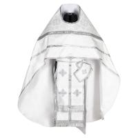 Иерейское облачение, шелк "Горненский", белое с серебром