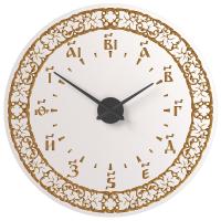 Часы настенные "Суздальские" белые с золотом (патина), с буквенной цифирью, круглые, диаметр 98 см