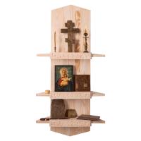 Полка для икон &quot;Суздальская&quot; угловая, цвет &quot;натуральное дерево&quot;, 3 яруса