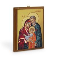 Икона &quot;Святое семейство&quot; на деревянной основе, цвет &quot;кипарис&quot;, на холсте с золочением