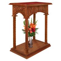 Подставка церковная &quot;Суздальская&quot;, цвет &quot;кипарис&quot;, колонны, красная ткань