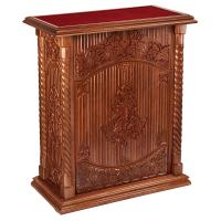 Подставка церковная &quot;Суздальская&quot;, цвет &quot;кипарис&quot;, тумба, красная ткань, 85х46х100 см