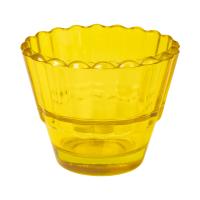 Стаканчик для лампады стеклянный рифленый желтый, 8,1х6,3 см