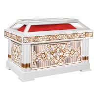 Гробница под Плащаницу "Суздальская" белая с золотом (патина)