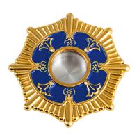 Мощевик врезной, цинковый сплав, синяя эмаль, Ø 70/21 мм