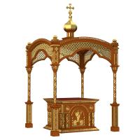 Облачение на престол "Романовское", цвет "кипарис" с золотом (поталь)