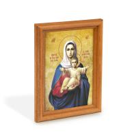 Икона Божией Матери &quot;Аз есмь с вами и никтоже на вы&quot; в деревянной рамке, цвет &quot;кипарис&quot;,12х1,5х17 см