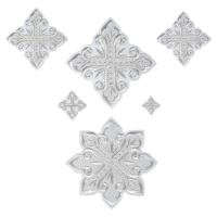 Набор крестов для иерейского облачения белый, серебряная нить