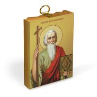 Икона апостола Андрея Первозванного на деревянной основе, на холсте с золочением