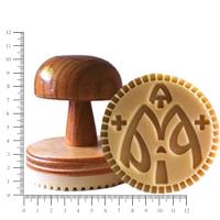 Печать для просфор "Богородичная", дерево, пищевой пластик, Ø 9 см