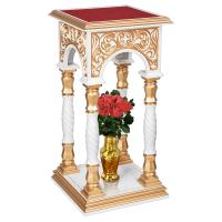 Подставка церковная &quot;Тверская&quot; белая с золотом (патина), 50х50х100 см