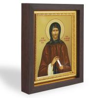 Икона благоверного великого князя Игоря Черниговского, в узком багете, цвет "темный дуб", на холсте,