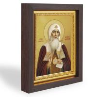 Икона священномученика Ермогена, Патриарха Московского и всея Руси, в узком багете, цвет "темный дуб