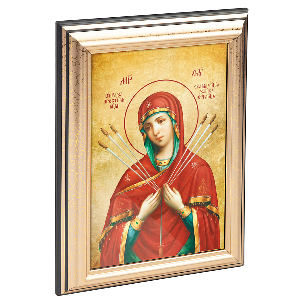 Икона Божией Матери "Умягчение злых сердец" в пластиковой рамке, 13х1,5х18 см
