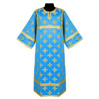 Стихарь алтарника, шелк &quot;Святительский&quot;, голубой с золотом