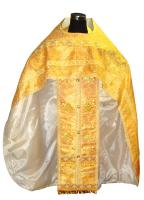 Иерейское облачение желтое, греческая парча, машинная вышивка