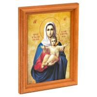 Икона Божией Матери "Аз есмь с вами и никтоже на вы" в деревянной рамке, 12х1,5х17 см