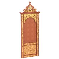 Киот пристенный "Суздальский", цвет "кипарис" с золотом (поталь), широкий