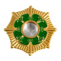 Мощевик врезной, цинковый сплав, зеленая эмаль, Ø 70/21 мм