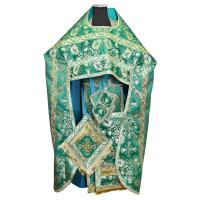 Иерейское облачение зеленое, галун в цвет облачения, парча