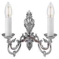 Бра церковное на 2 свечи, под серебро, 13х25х22 см