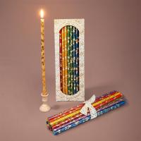 Свечи золоченые &quot;Лоза&quot;, разноцветные, 10 шт.