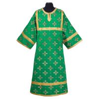 Стихарь алтарника, шелк "Святительский", зеленый с золотом