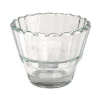 Стаканчик для лампады стеклянный рифленый прозрачный, 8,1х6,3 см