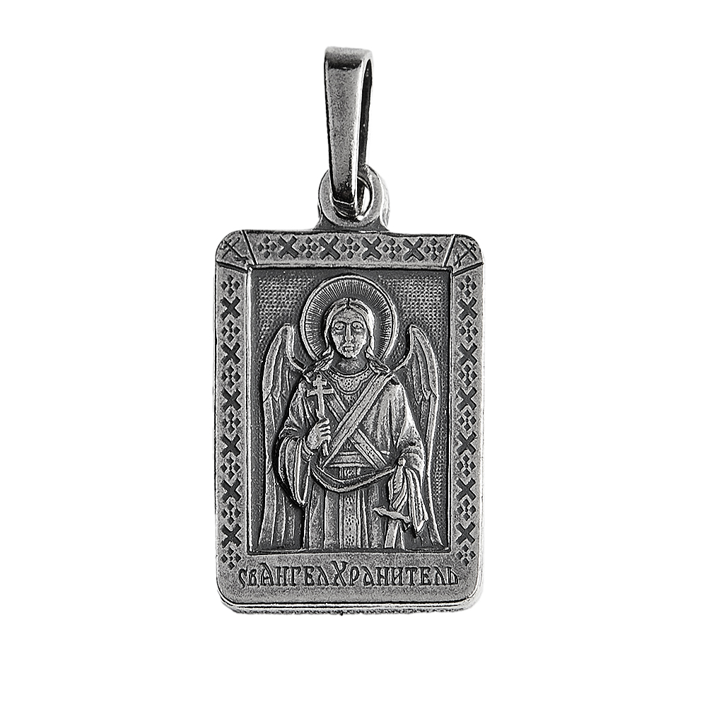 Образок мельхиоровый с ликом Ангела Хранителя, серебрение