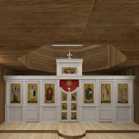 Иконостас одноярусный (Красноярский край) белый, 675х362,8х20 см