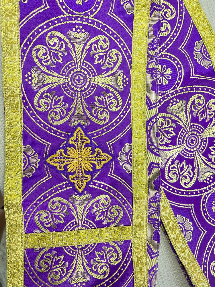 Закладка для Евангелия, шелк "Горненский", с золотом, вышитая, 160х12,5 см