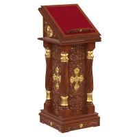 Аналой боковой "Костромской", цвет "кипарис" с золотом (поталь), 50х50х125 см