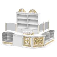 Свечная лавка "Судиславская". Компоновка №4 белая с золотом (патина)