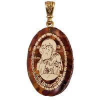 Образок нательный с ликом Божией Матери "Почаевская", овальной формы, 2х3 см