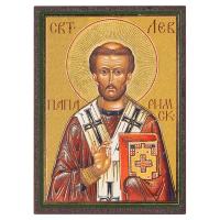 Икона святителя Льва Великого, папы Римского, МДФ, 4х6 см