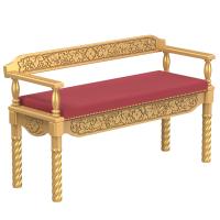 Скамья храмовая &quot;Суздальская&quot;, цвет &quot;золото&quot;, мягкая обивка, 120х44х70 см