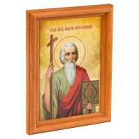 Икона апостола Андрея Первозванного в деревянной рамке, 12х1,5х17 см