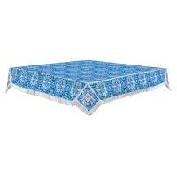 Пелена на престол с вышитыми херувимами, шелк &quot;Горненский&quot;, голубая с серебром