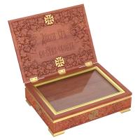 Ковчег для мощей &quot;Суздальский&quot;, цвет &quot;кипарис&quot; с золотом (поталь), 40х30х13 см 