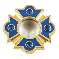 Мощевик врезной, цинковый сплав, с эмалью и камнями, Ø 39/17 мм, цвет в ассортименте