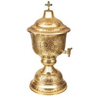 Водосвятный бак на 8 л, с краном, латунь, 39х70 см, №2, У 13-0162