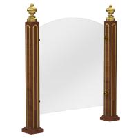 Свечная лавка. Секция №15, стеклянная перегородка, цвет &quot;кипарис&quot; с золотом (поталь)