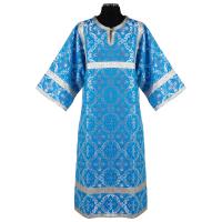 Стихарь алтарника, шелк &quot;Николаевский&quot;, голубой с серебром