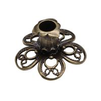 Подсвечник настольный литой "Пятицвет", бронза, 3х1,5 см