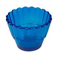 Стаканчик для лампады стеклянный рифленый синий, 8,1х6,3 см