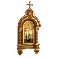 Киот настенный &quot;Романовский&quot;, цвет &quot;кипарис&quot; с золотом (поталь)