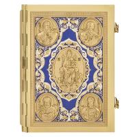 Апостол синий №2, полный оклад "под золото", эмаль, 23х30 см